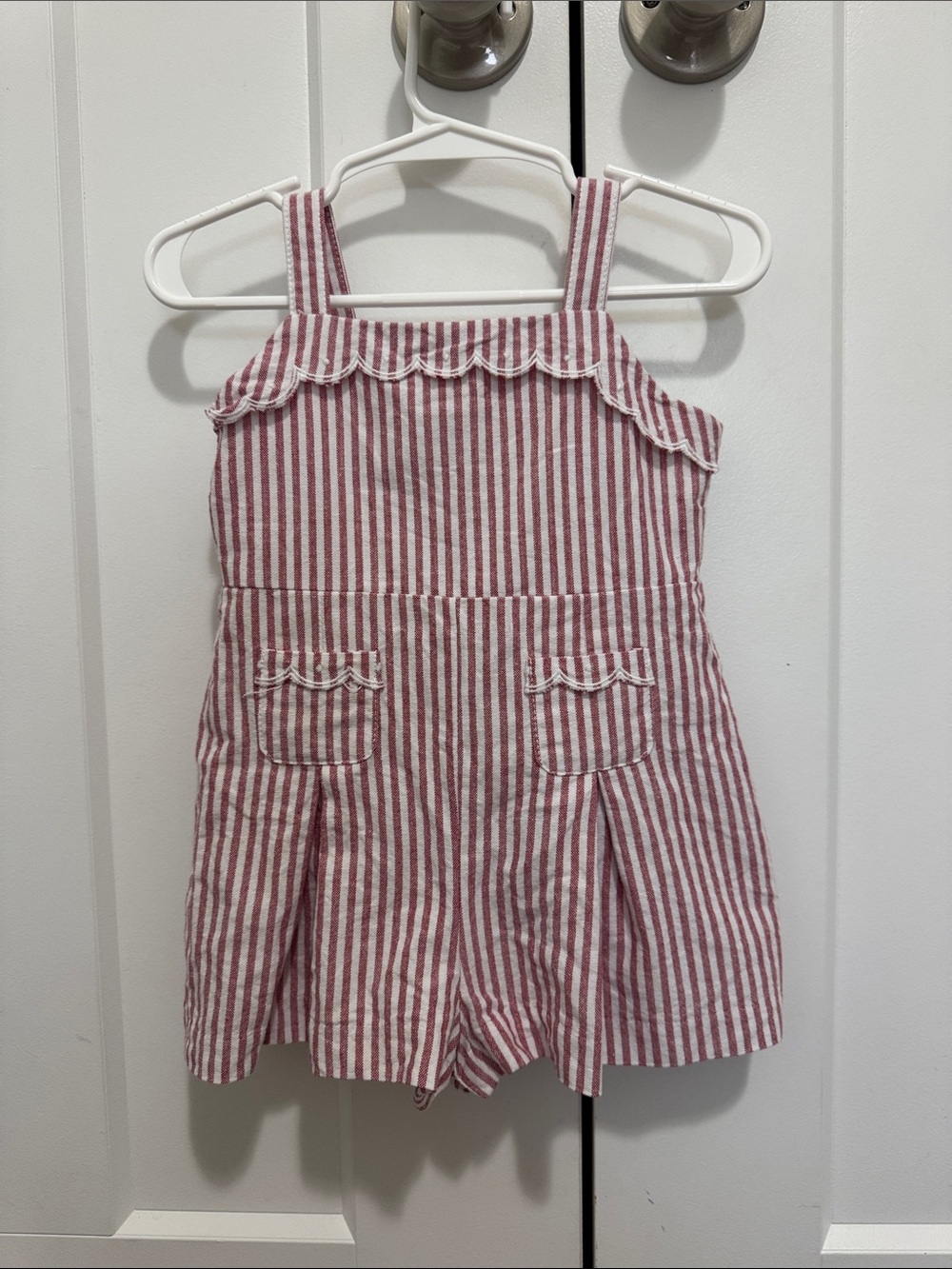Edgehill collection 12m red striped romper
